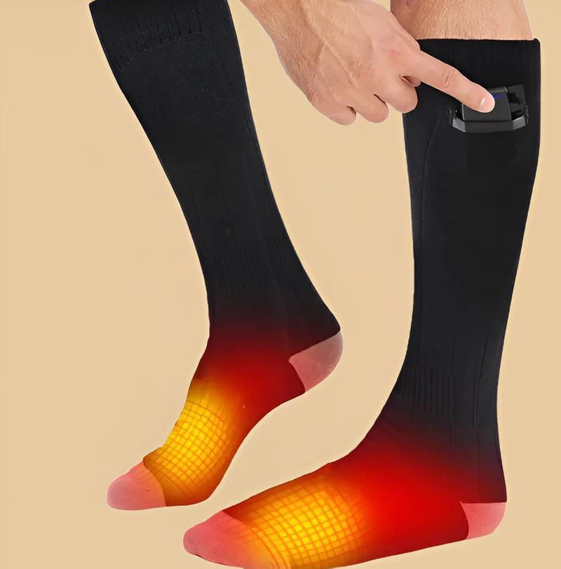 Soft Thermal Rechargeable Heated Socks for Extreme Winter
