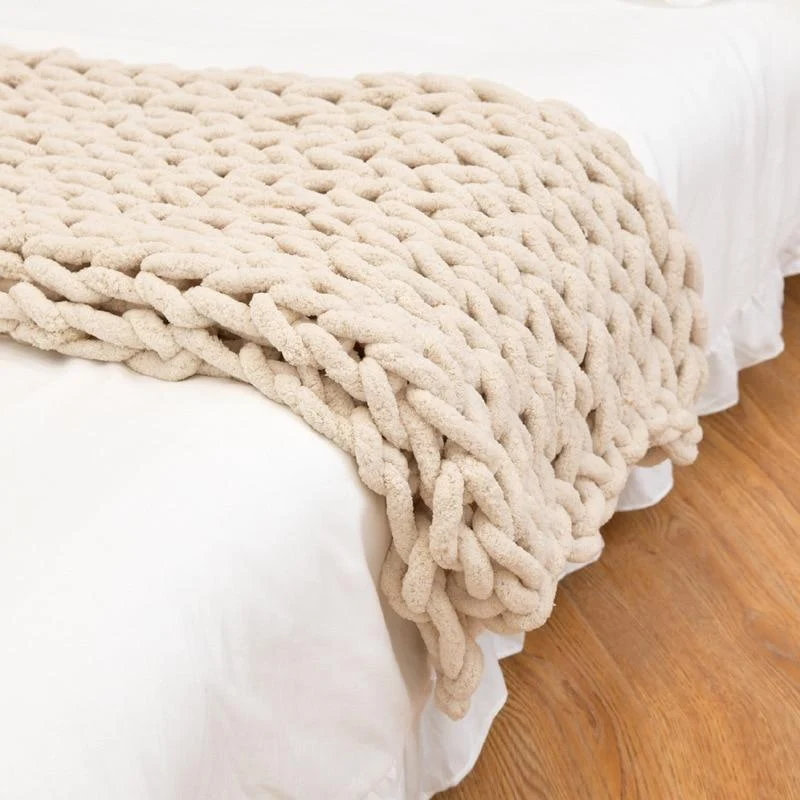 Soft Thick Woven Throw for Sofa and Bed