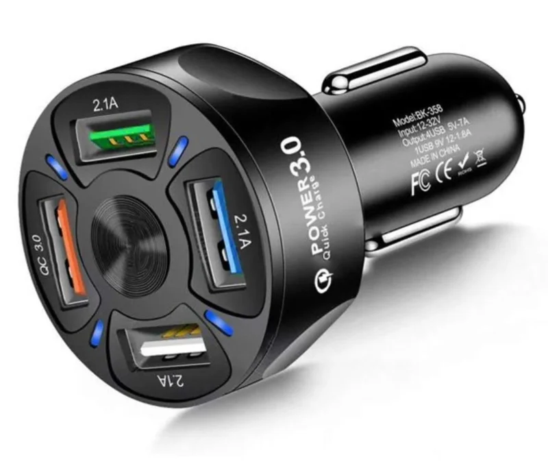 4 USB Poorten Autolader 48W - Geschikt voor alle apparaten
