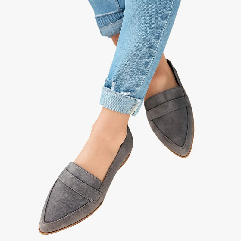 Trendy Instappers Loafers Suèdelook voor Dames