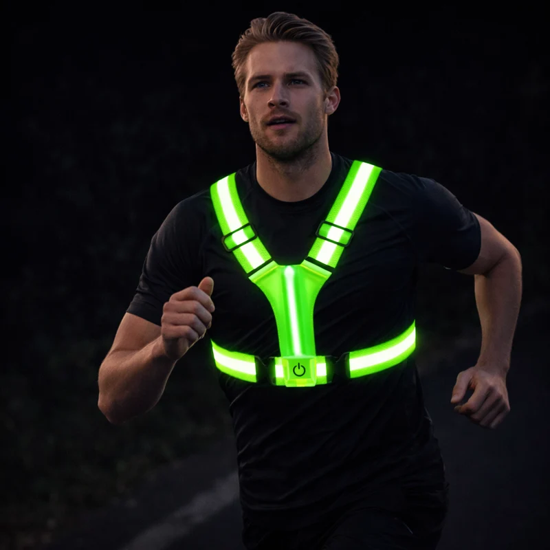 LED Hardloopvest – Oplaadbaar, Reflecterend, 360° Zichtbaar, Unisex