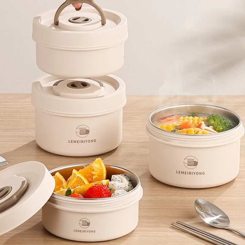 Foodora – Stapelbare RVS lunchbox set isolerend & lekvrij – werk & school