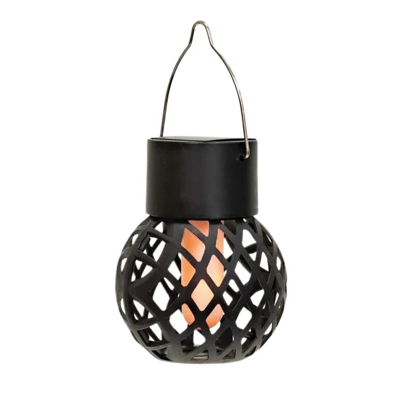 Solira – Hangende Lantaarn 4-Pack Zonne-energie & Vlameffect – Tuin & Balkon